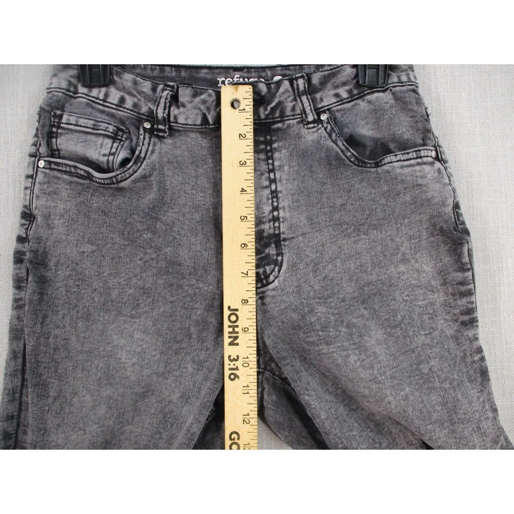 Acid Wash Gray Distressed Skinny Jeans High‎ Rise Ripped Denim Pants Womens
